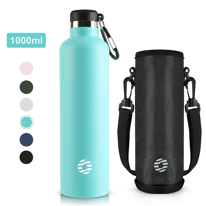 Botella Térmica FEIJIAN de Acero Inoxidable, 1000ml, Botella Térmica Deportiva